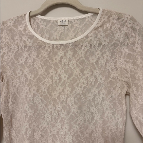 Wilfred Cream Lace Long Sleeve Medium Floral Sheer Girly - Picture 3 of 7